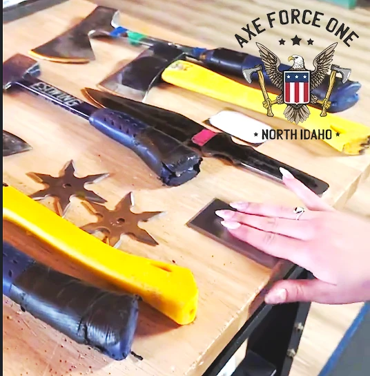Axe throwing activity at Shiloh Echo '26